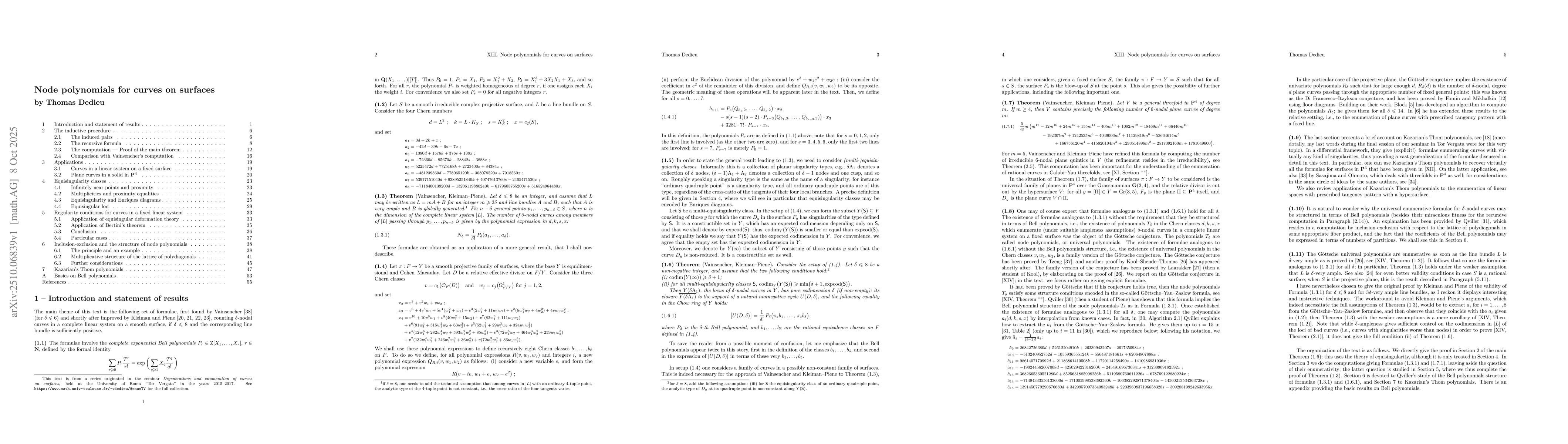 Thumbnail for Node polynomials for curves on surfaces