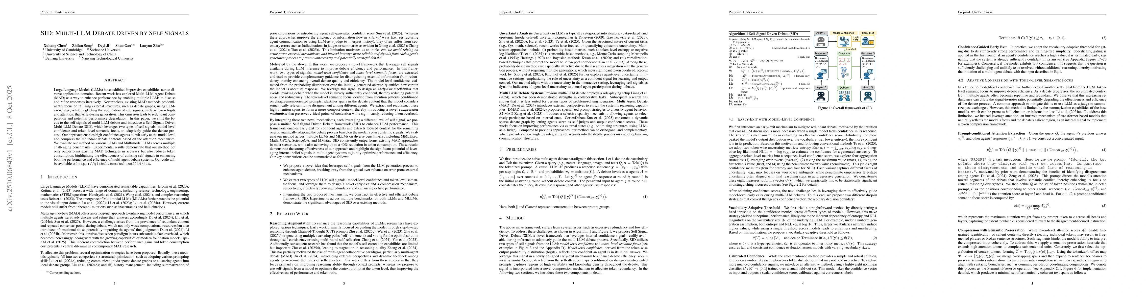 Thumbnail for SID: Multi-LLM Debate Driven by Self Signals