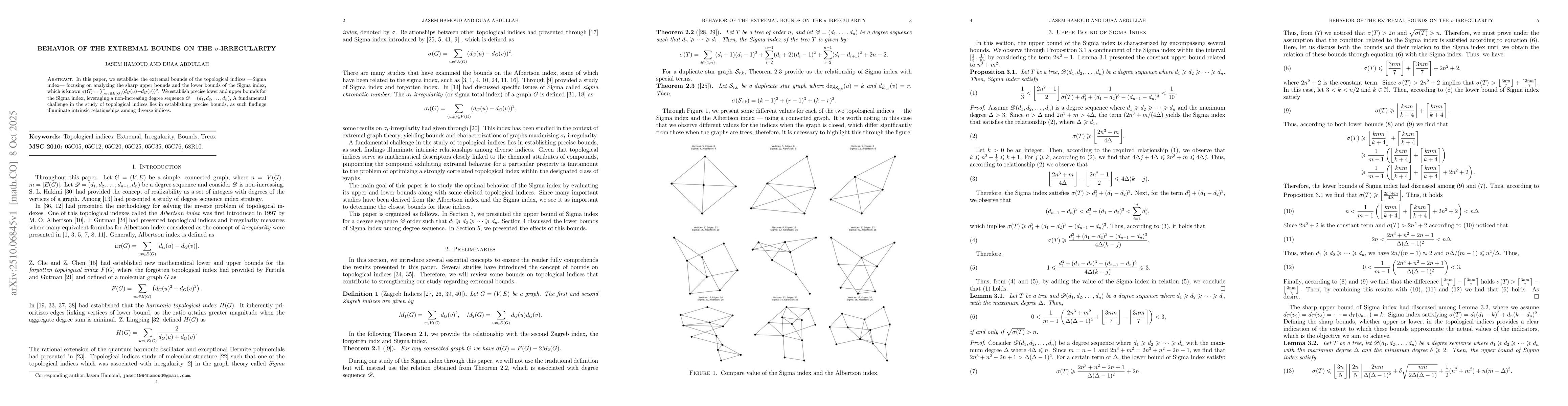 Thumbnail for Behavior of The Extremal Bounds on the $σ$-Irregularity