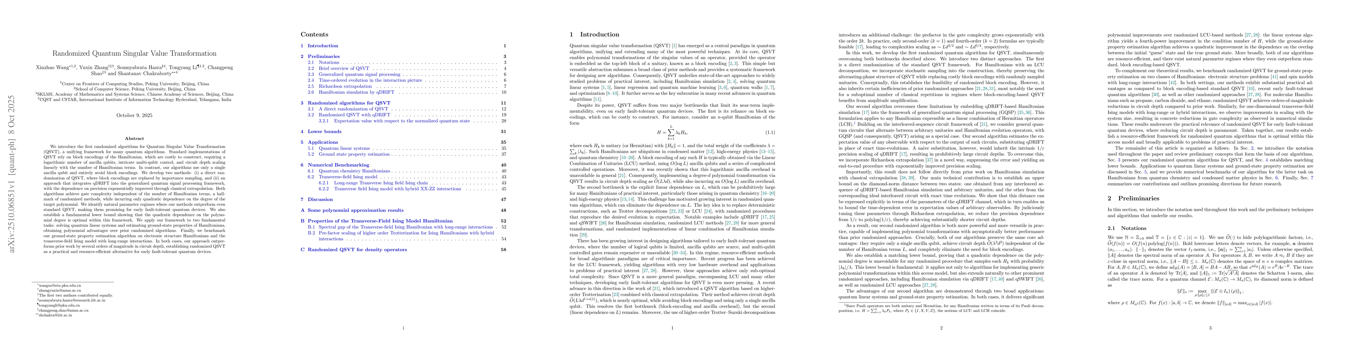 Thumbnail for Randomized Quantum Singular Value Transformation