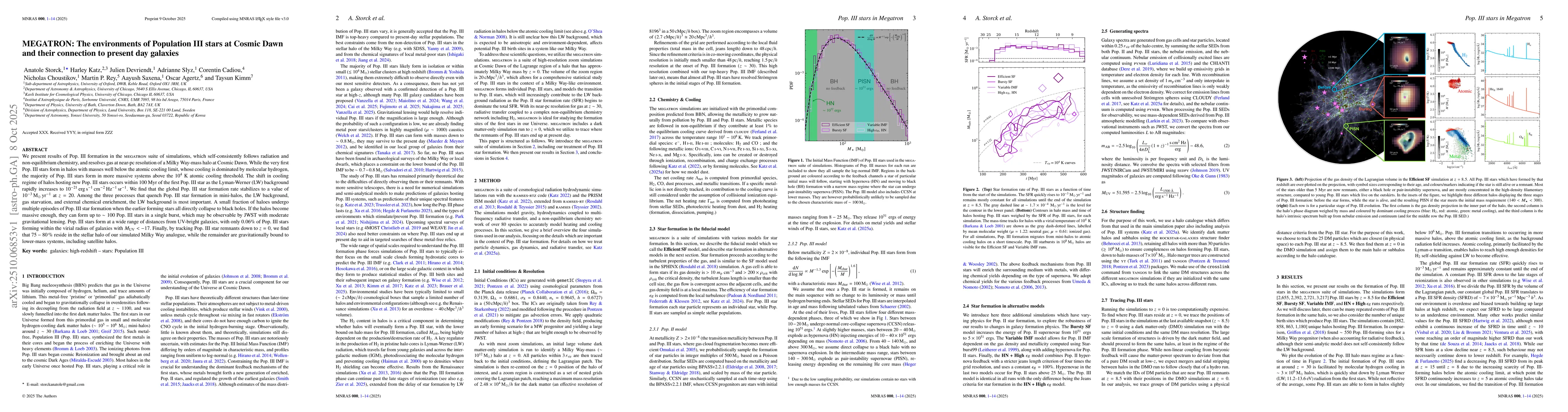 Thumbnail for MEGATRON: The environments of Population III stars at Cosmic Dawn and
  their connection to present day galaxies