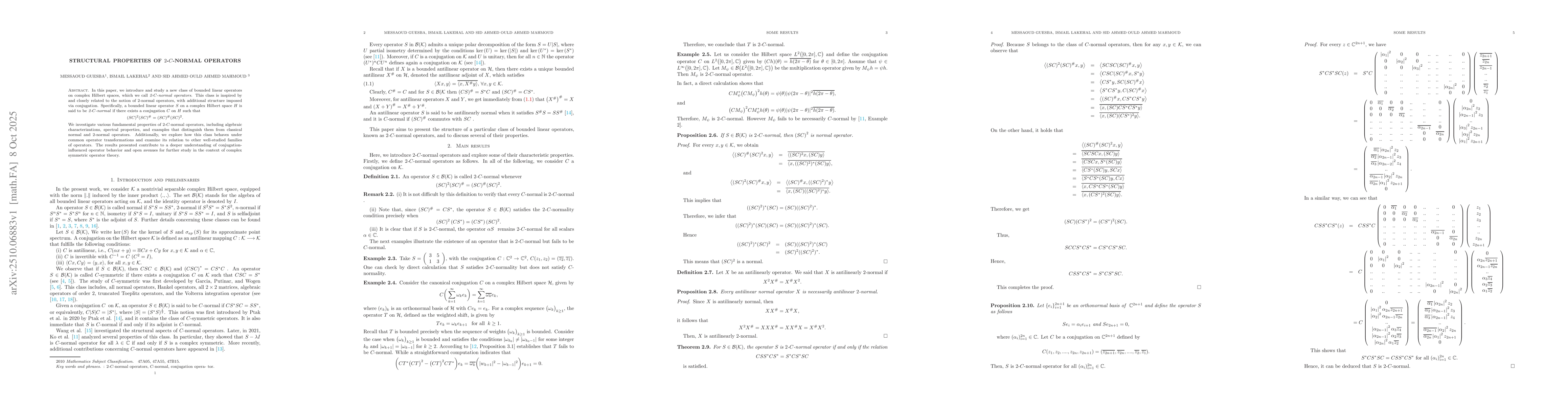 Thumbnail for Structural properties of 2-C-normal operators
