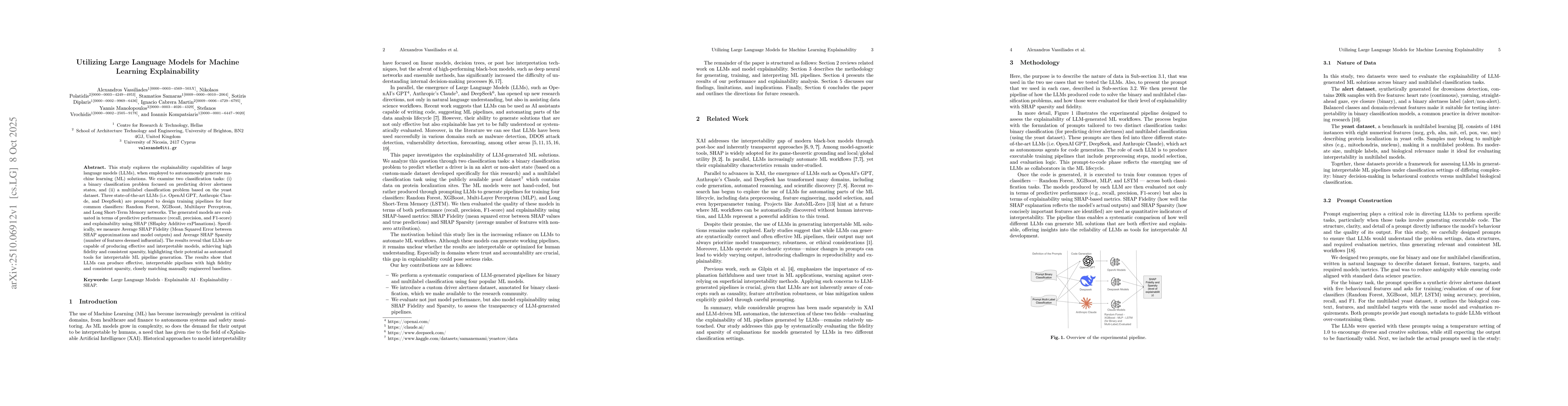 Thumbnail for Utilizing Large Language Models for Machine Learning Explainability