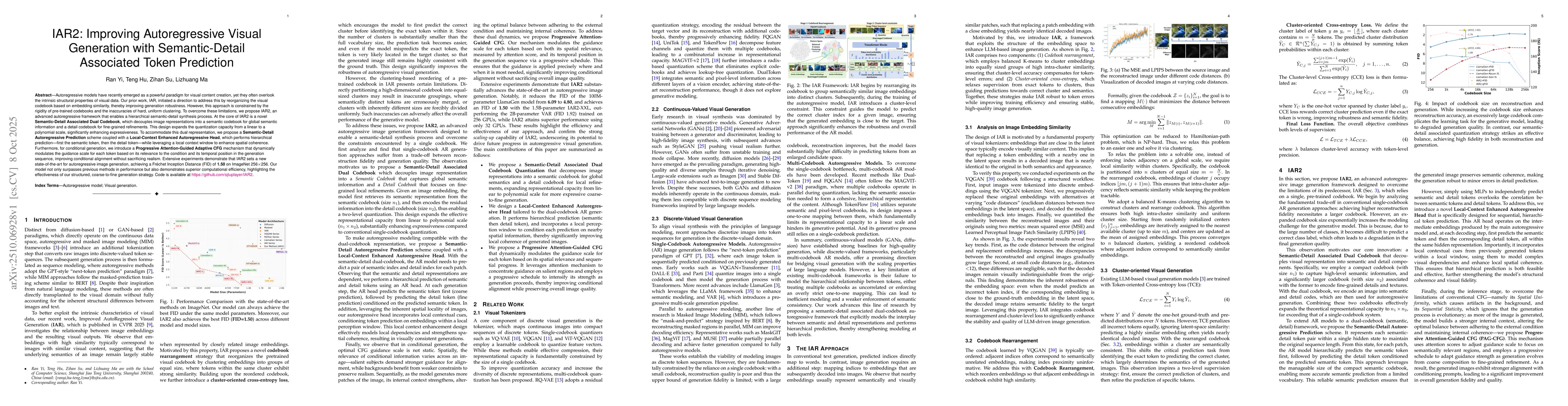 Thumbnail for IAR2: Improving Autoregressive Visual Generation with Semantic-Detail
  Associated Token Prediction
