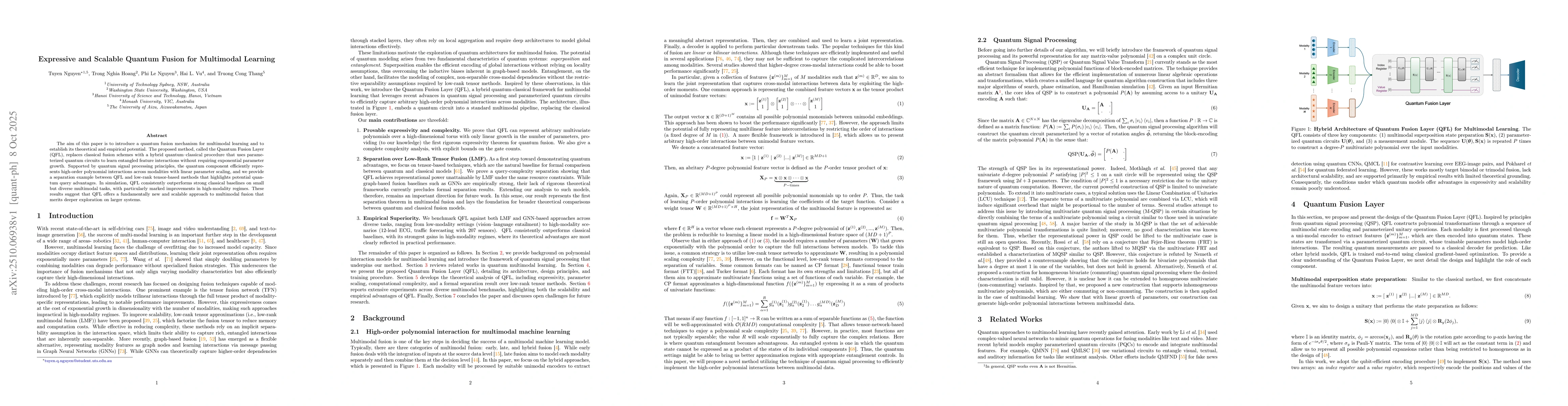 Thumbnail for Expressive and Scalable Quantum Fusion for Multimodal Learning