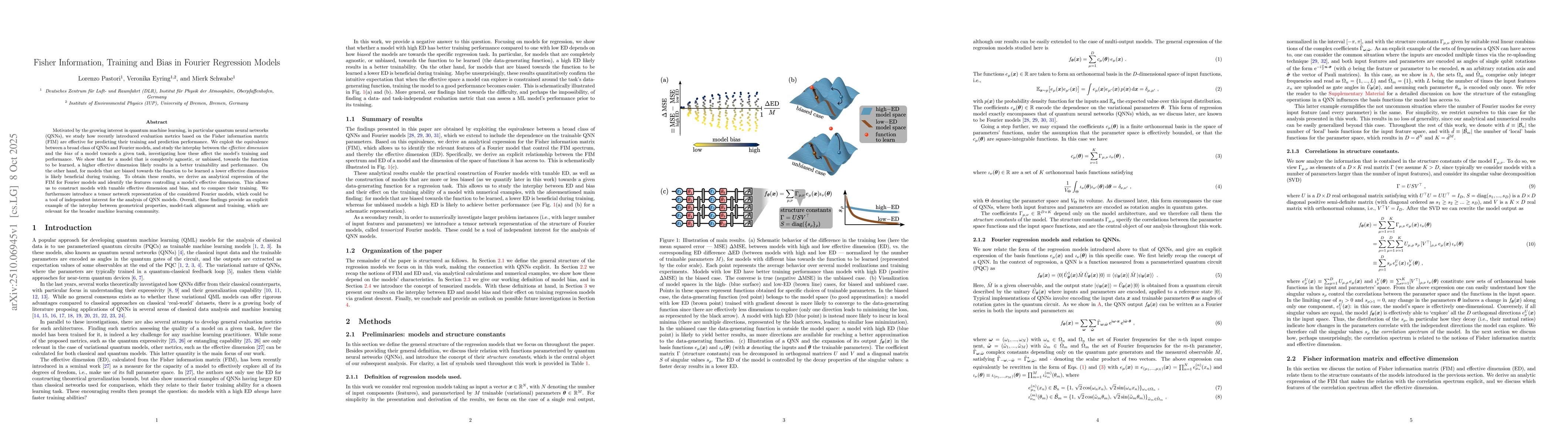 Thumbnail for Fisher Information, Training and Bias in Fourier Regression Models