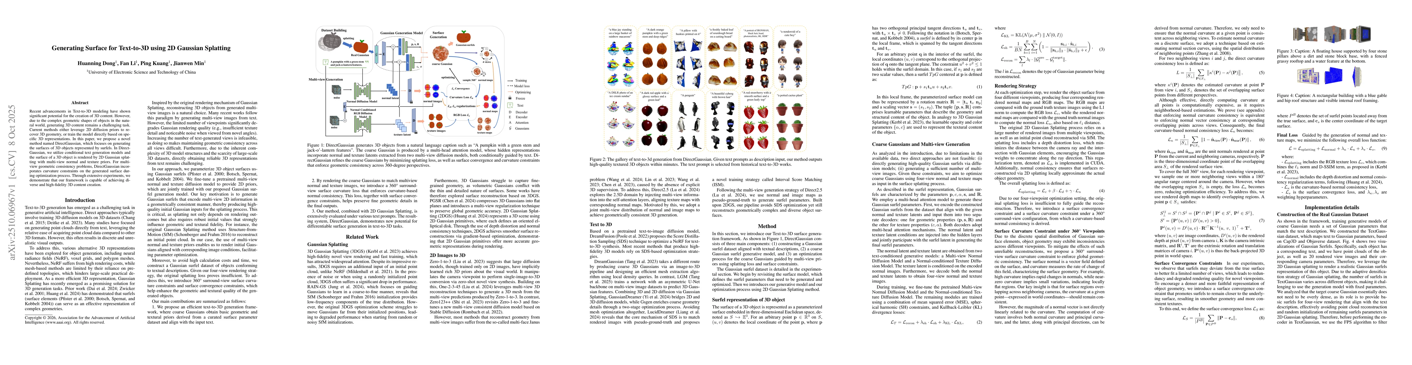 Thumbnail for Generating Surface for Text-to-3D using 2D Gaussian Splatting