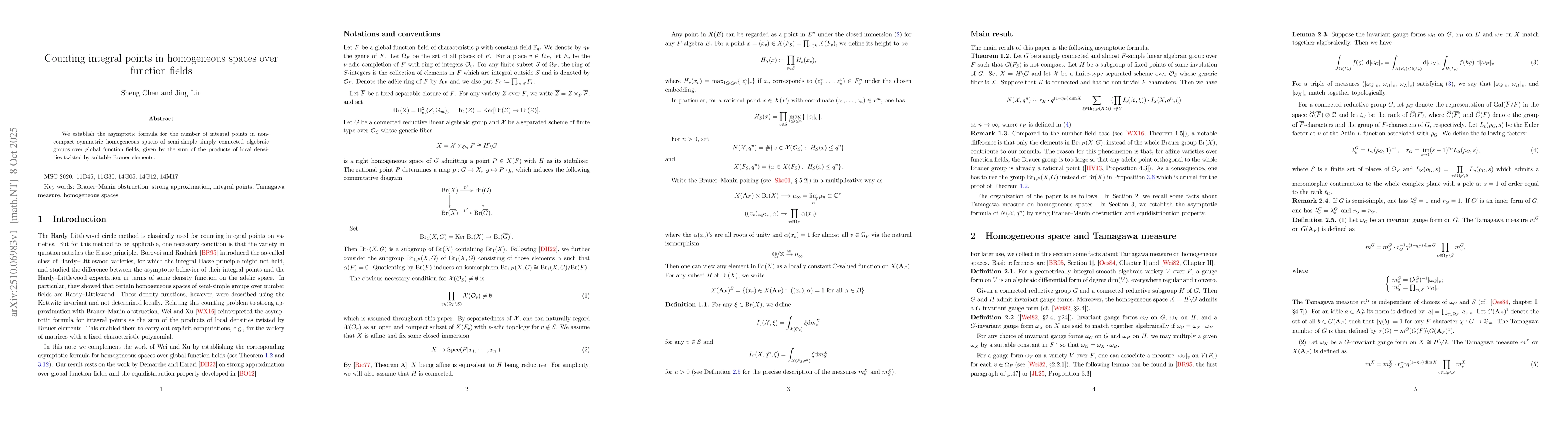 Thumbnail for Counting integral points in homogeneous spaces over function fields