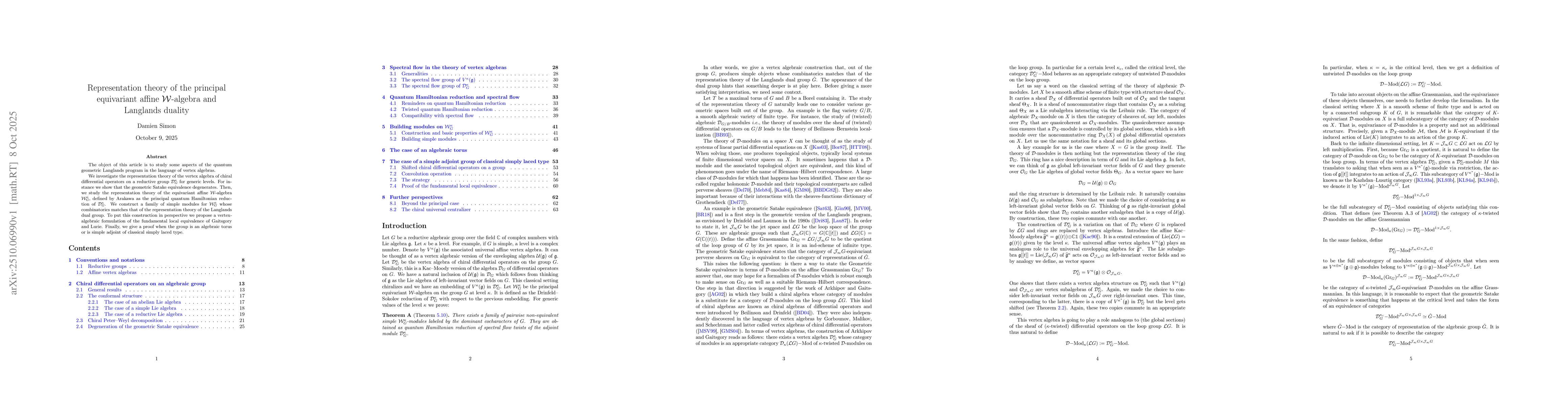 Thumbnail for Representation theory of the principal equivariant $\mathcal{W}$-algebra
  and Langlands duality