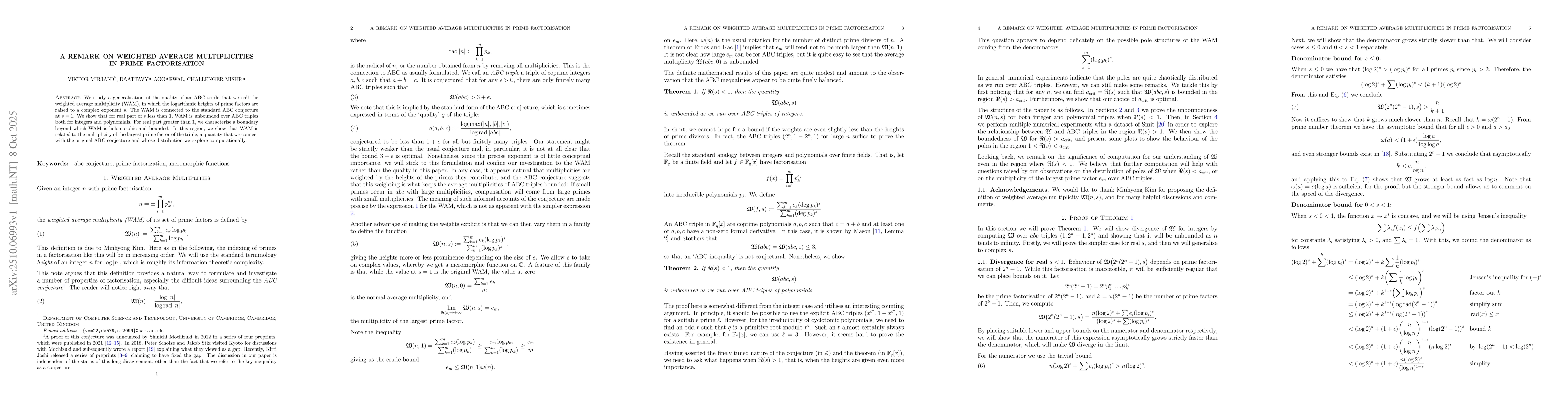Thumbnail for A remark on weighted average multiplicities in prime factorisation