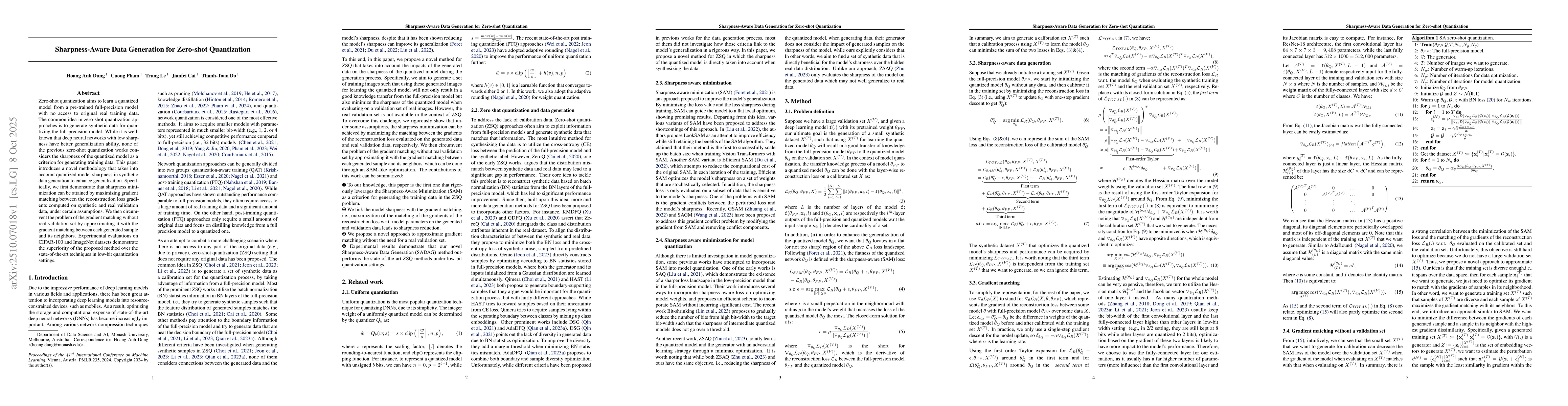 Thumbnail for Sharpness-Aware Data Generation for Zero-shot Quantization
