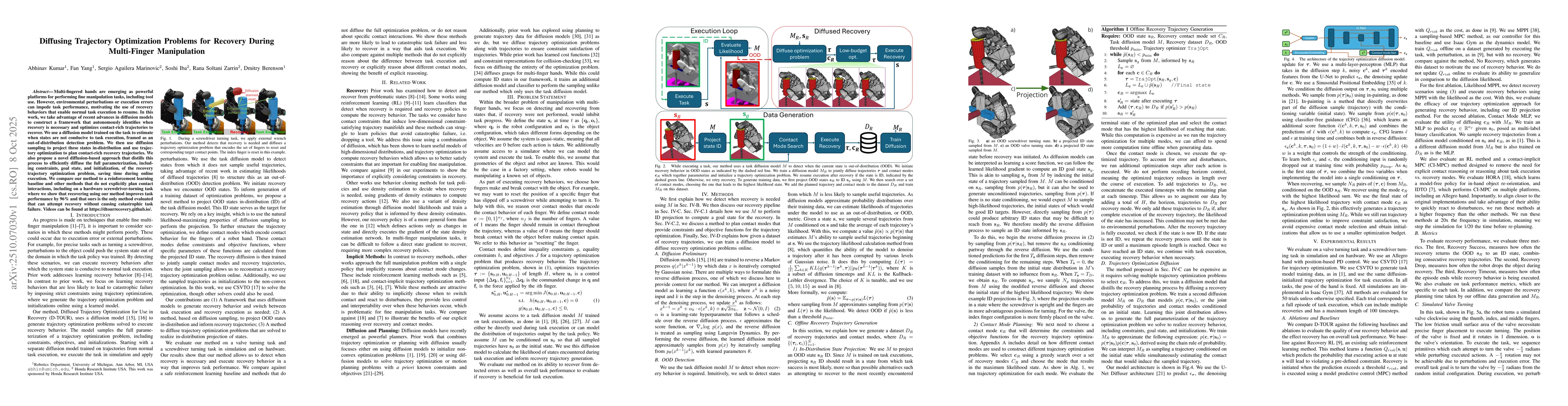 Thumbnail for Diffusing Trajectory Optimization Problems for Recovery During
  Multi-Finger Manipulation