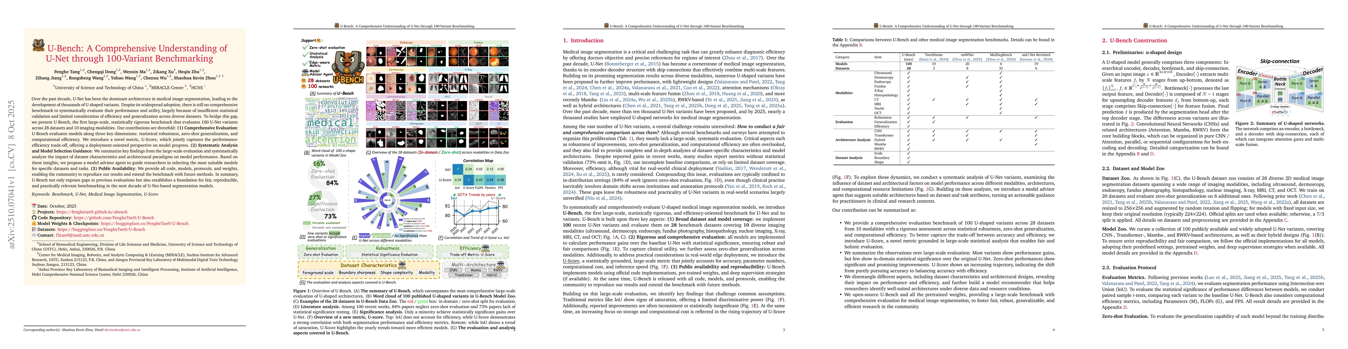 Thumbnail for U-Bench: A Comprehensive Understanding of U-Net through 100-Variant
  Benchmarking