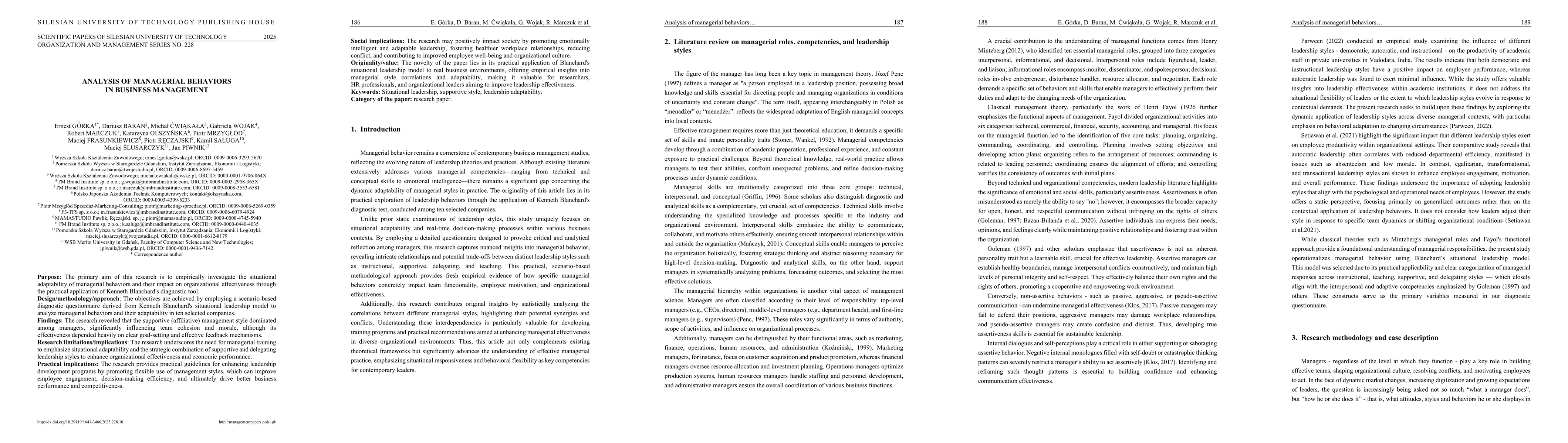 Thumbnail for Analysis of managerial behaviors in business management