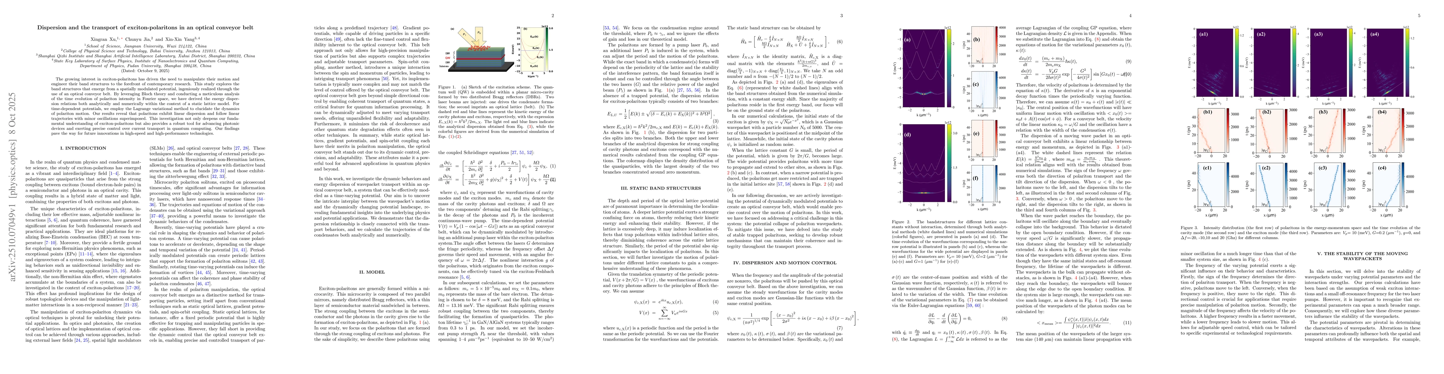 Thumbnail for Dispersion and the transport of exciton-polaritons in an optical
  conveyor belt