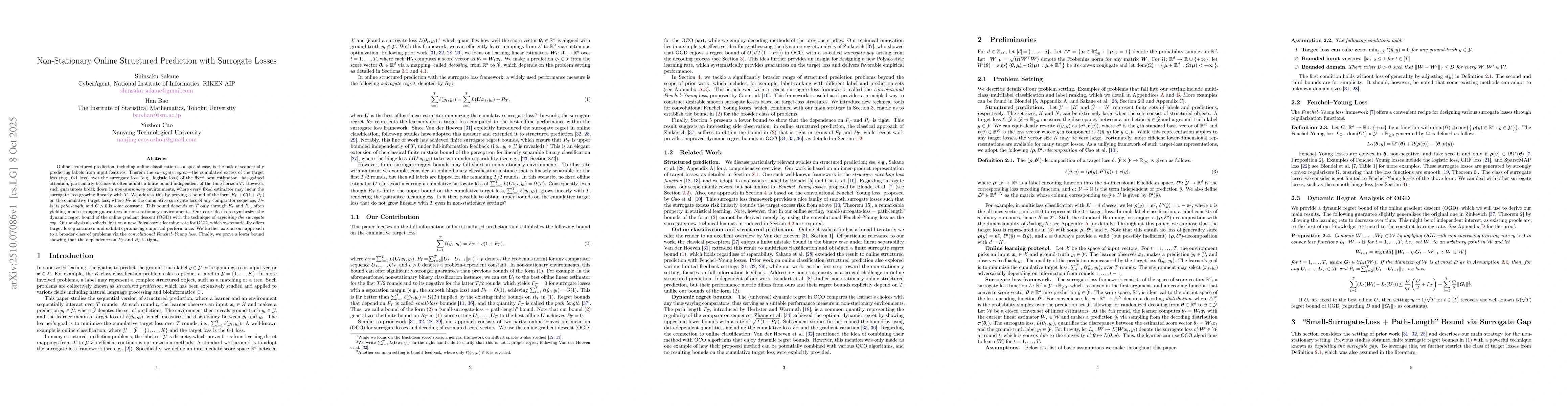 Thumbnail for Non-Stationary Online Structured Prediction with Surrogate Losses