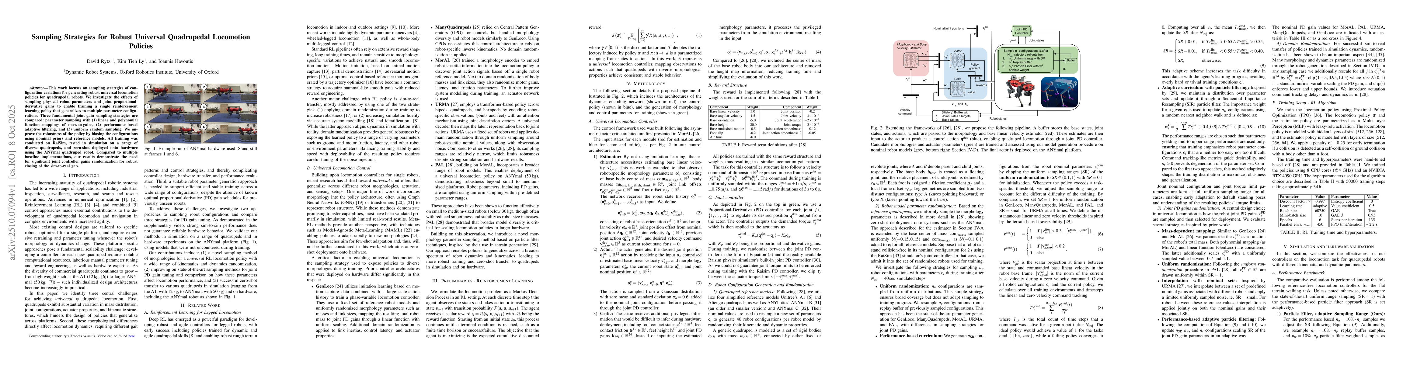 Thumbnail for Sampling Strategies for Robust Universal Quadrupedal Locomotion Policies
