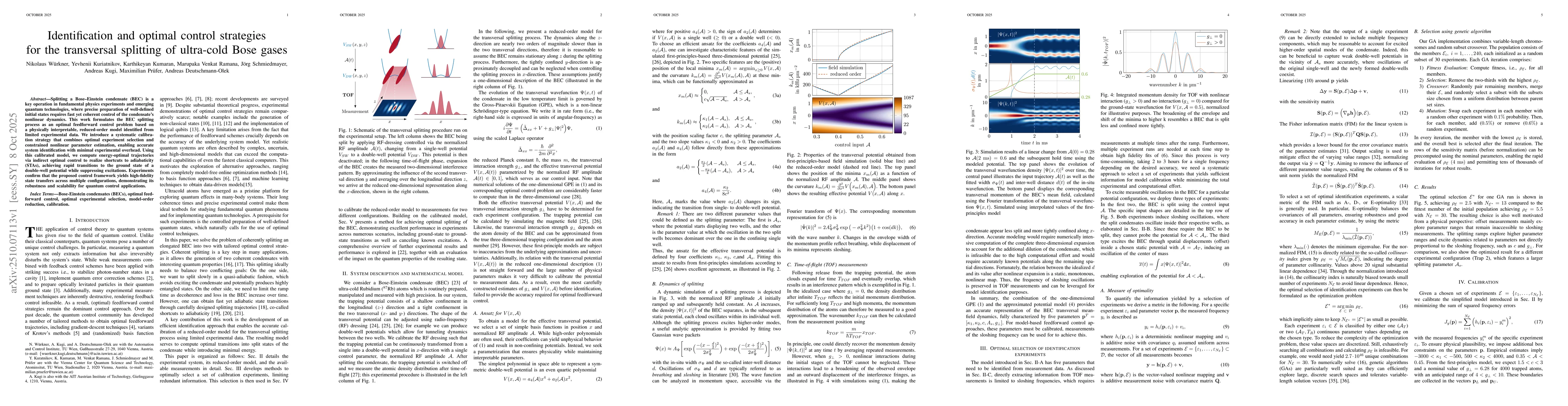 Thumbnail for Identification and optimal control strategies for the transversal
  splitting of ultra--cold Bose gases