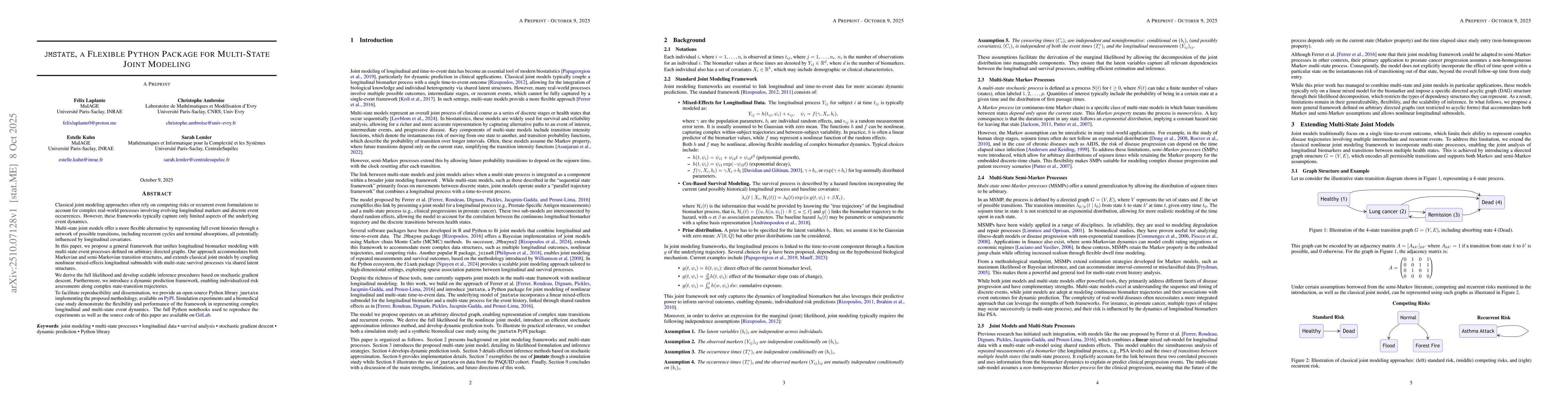 Thumbnail for jmstate, a Flexible Python Package for Multi-State Joint Modeling
