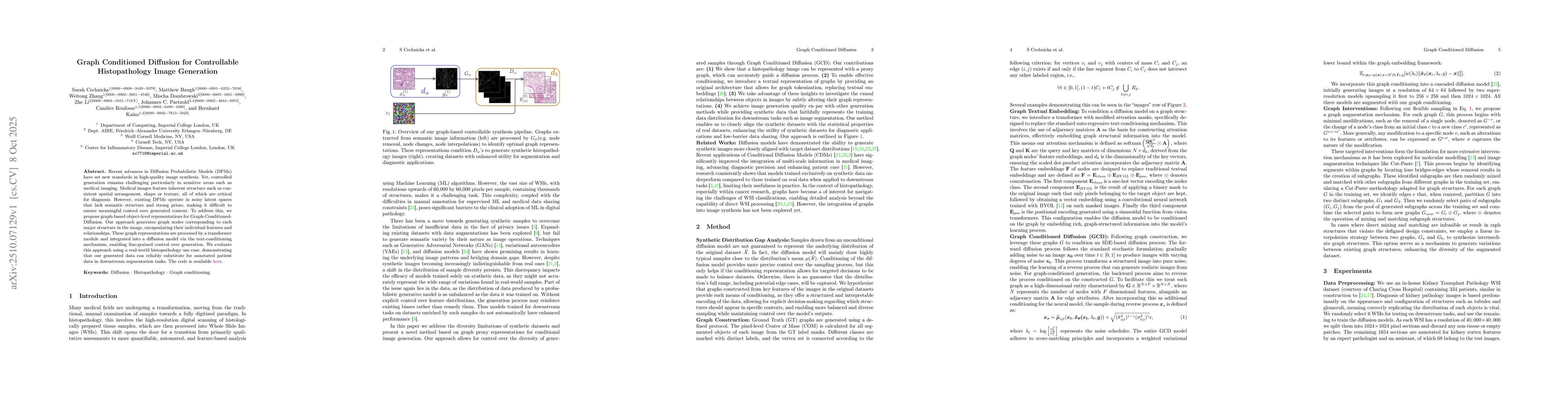 Thumbnail for Graph Conditioned Diffusion for Controllable Histopathology Image
  Generation
