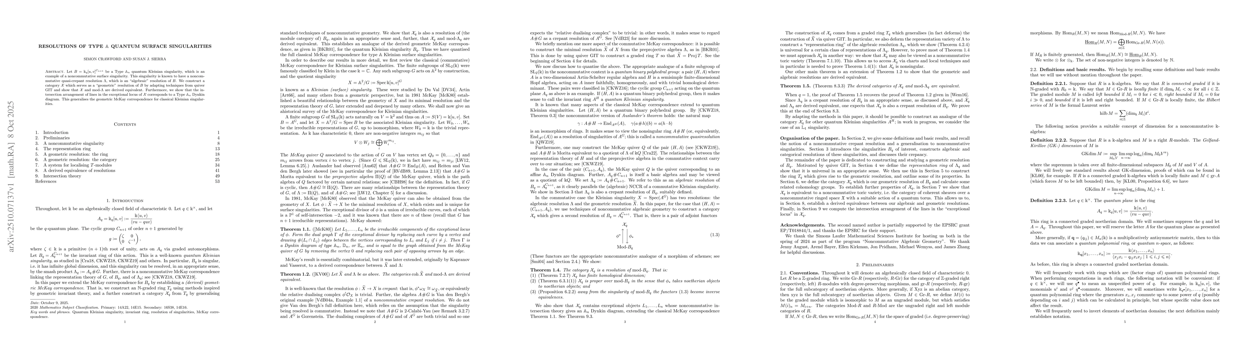 Thumbnail for Resolutions of Type $\mathbb{A}$ Quantum Surface Singularities