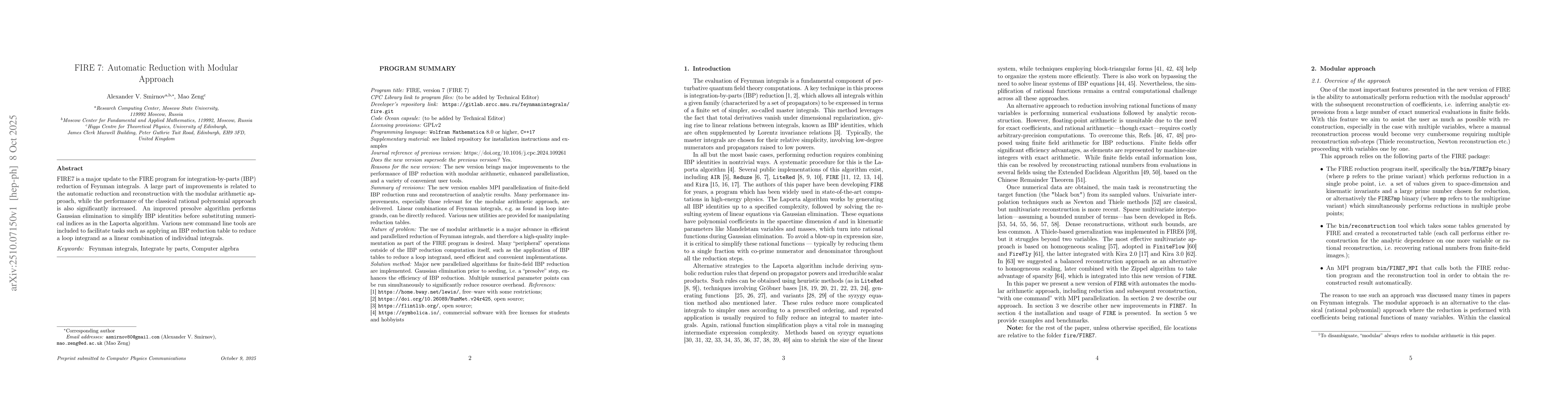 Thumbnail for FIRE 7: Automatic Reduction with Modular Approach