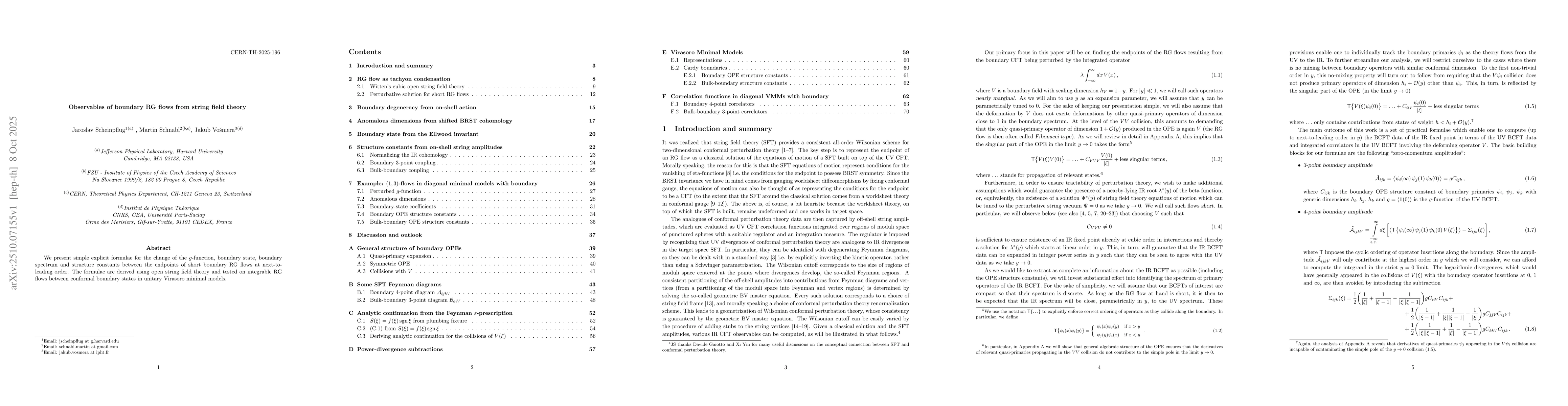 Thumbnail for Observables of boundary RG flows from string field theory