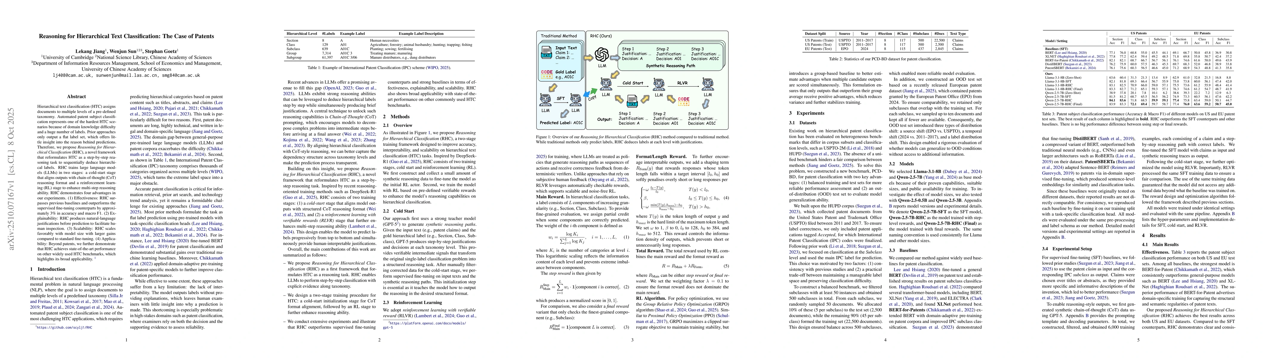 Thumbnail for Reasoning for Hierarchical Text Classification: The Case of Patents