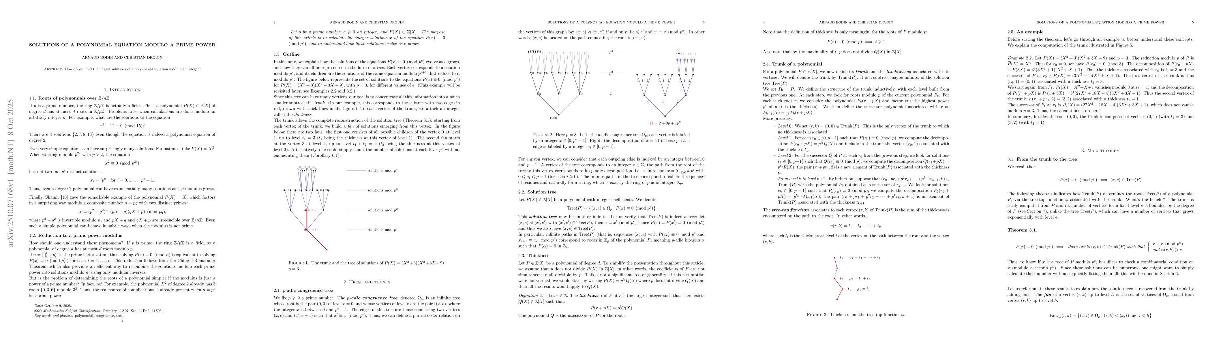Thumbnail for Solutions of a polynomial equation modulo a prime power