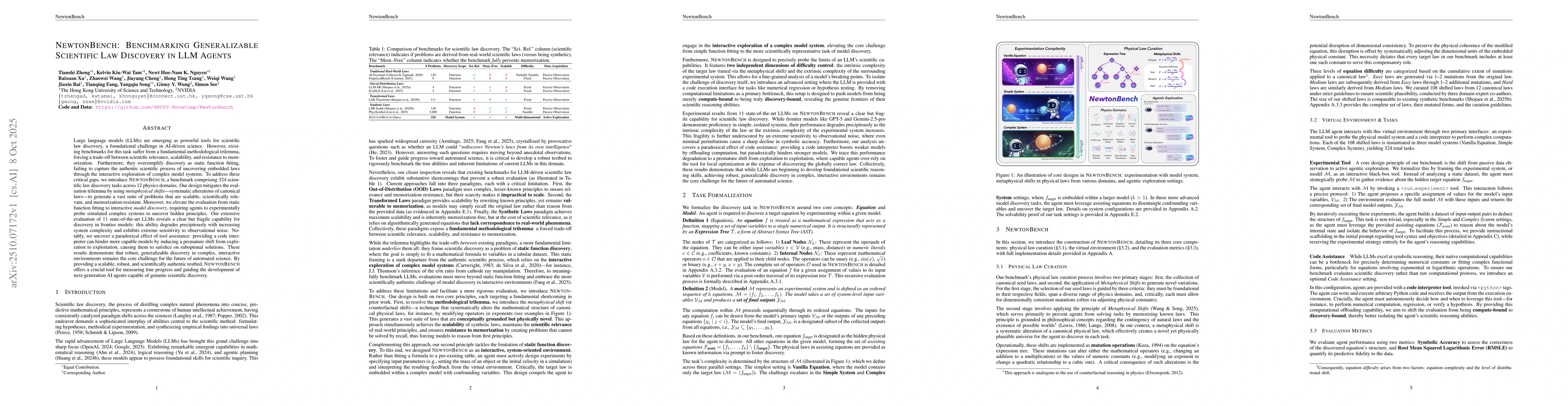 Thumbnail for NewtonBench: Benchmarking Generalizable Scientific Law Discovery in LLM
  Agents