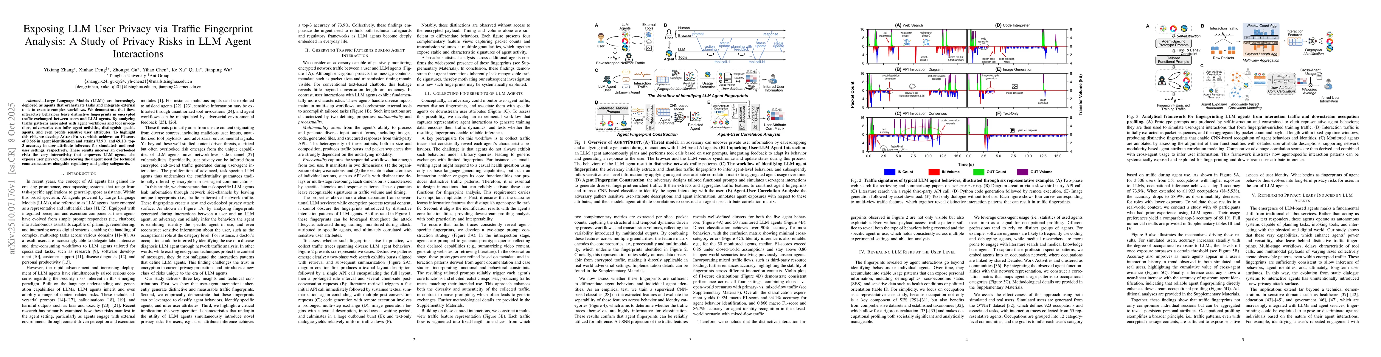 Thumbnail for Exposing LLM User Privacy via Traffic Fingerprint Analysis: A Study of
  Privacy Risks in LLM Agent Interactions