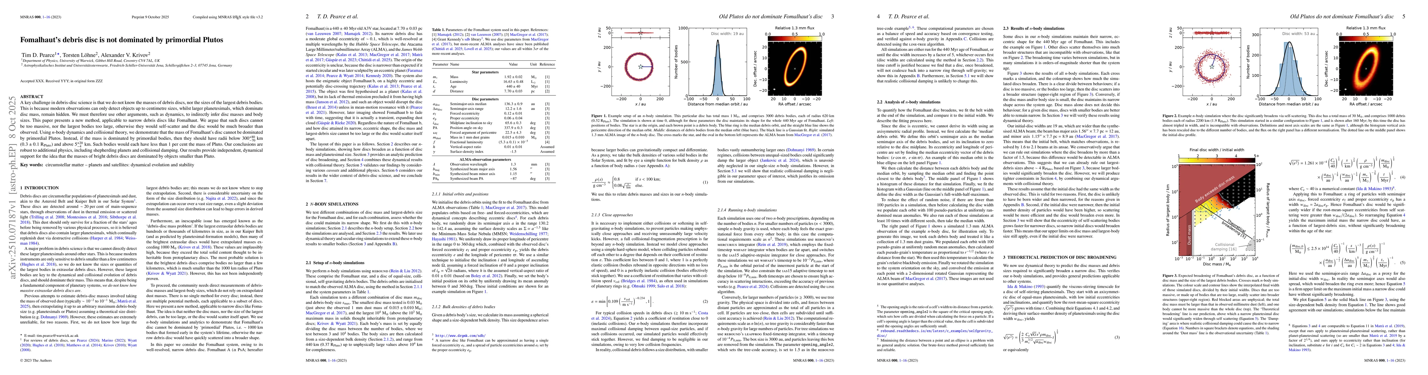 Thumbnail for Fomalhaut's debris disc is not dominated by primordial Plutos