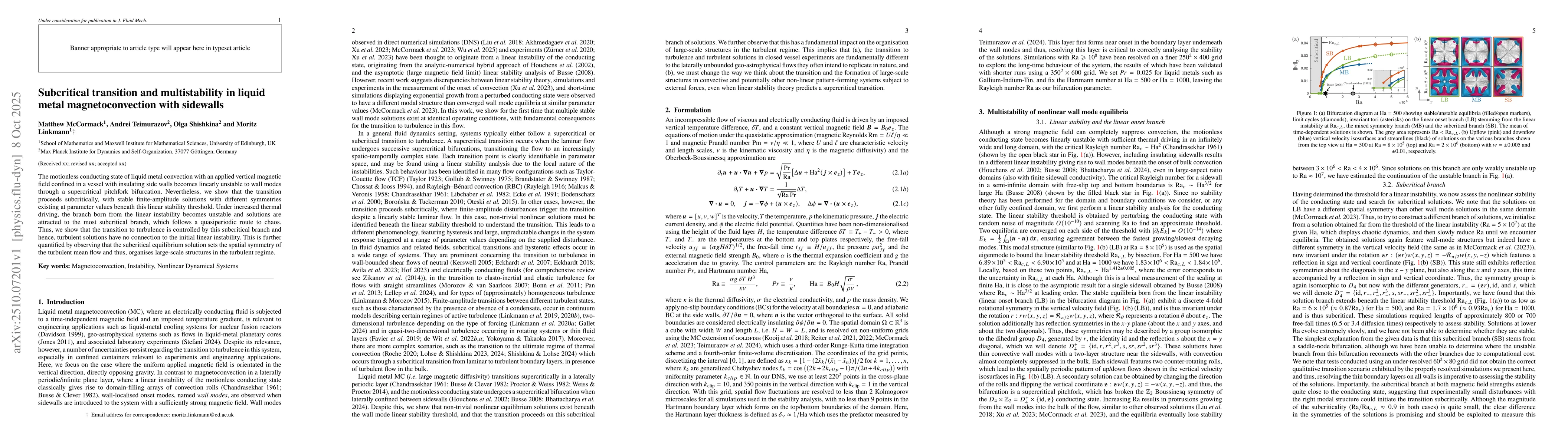 Thumbnail for Subcritical transition and multistability in liquid metal
  magnetoconvection with sidewalls