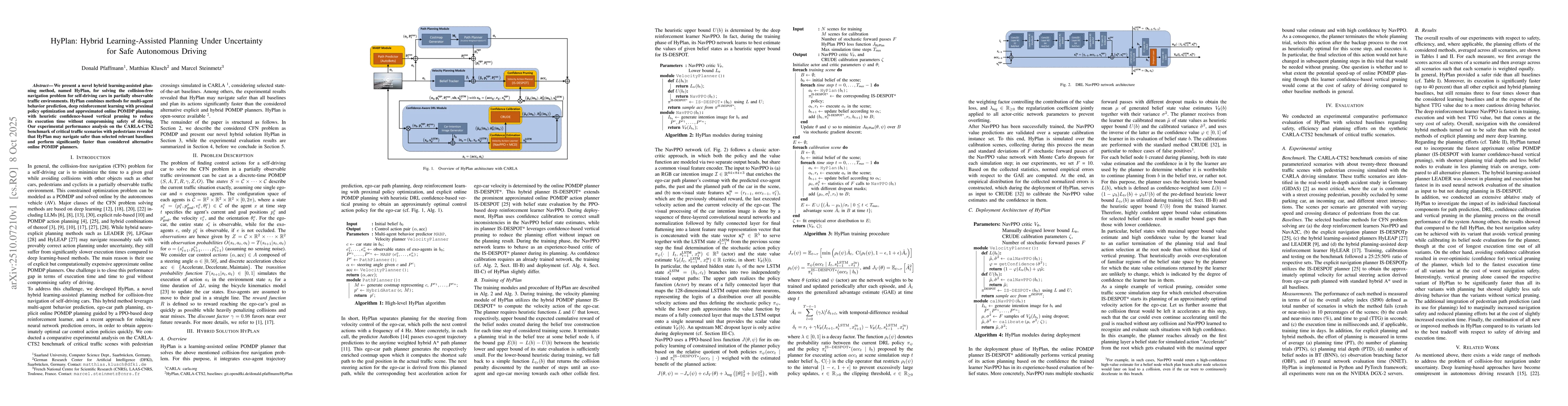Thumbnail for HyPlan: Hybrid Learning-Assisted Planning Under Uncertainty for Safe
  Autonomous Driving