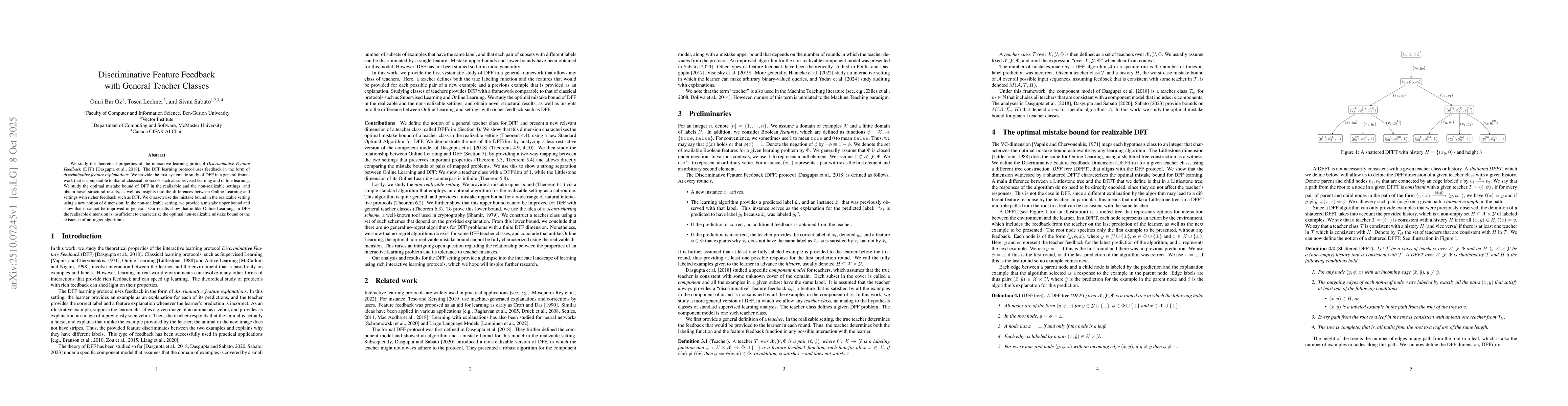 Thumbnail for Discriminative Feature Feedback with General Teacher Classes