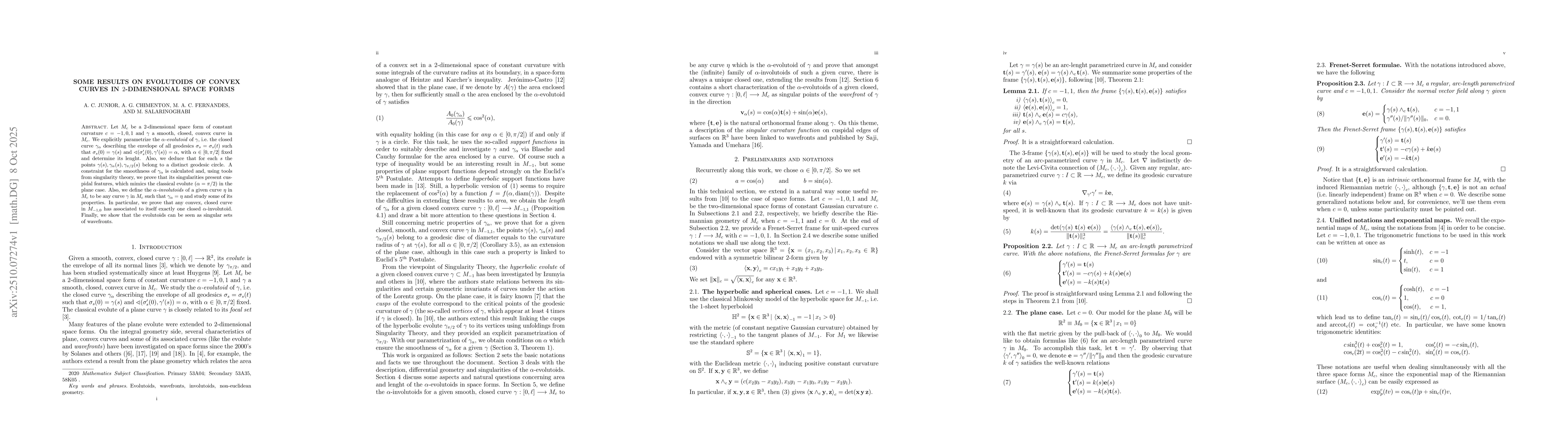 Thumbnail for Some results on evolutoids of convex curves in $2$-dimensional space
  forms