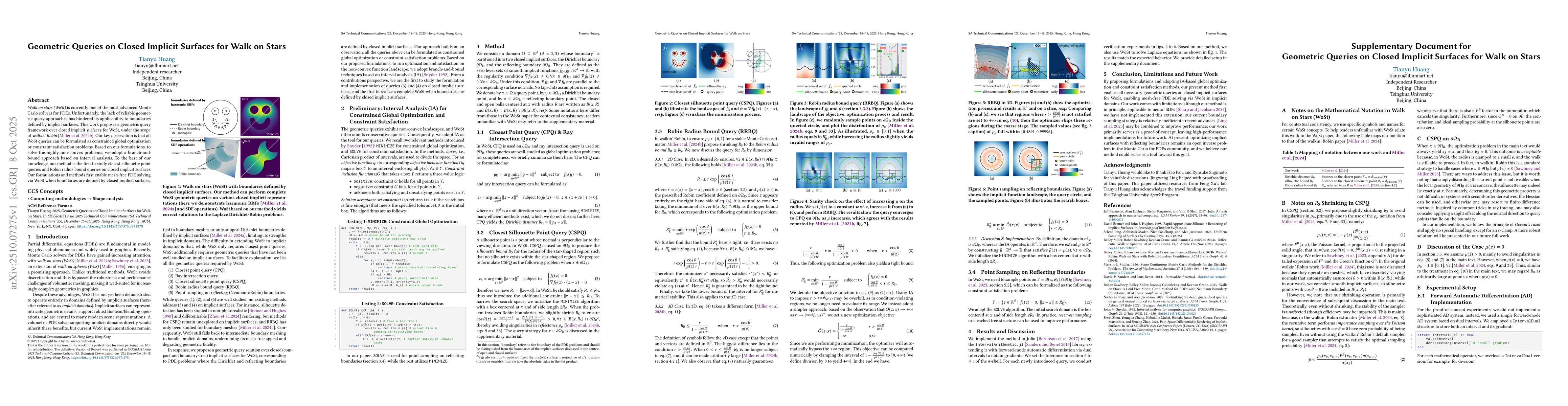 Thumbnail for Geometric Queries on Closed Implicit Surfaces for Walk on Stars