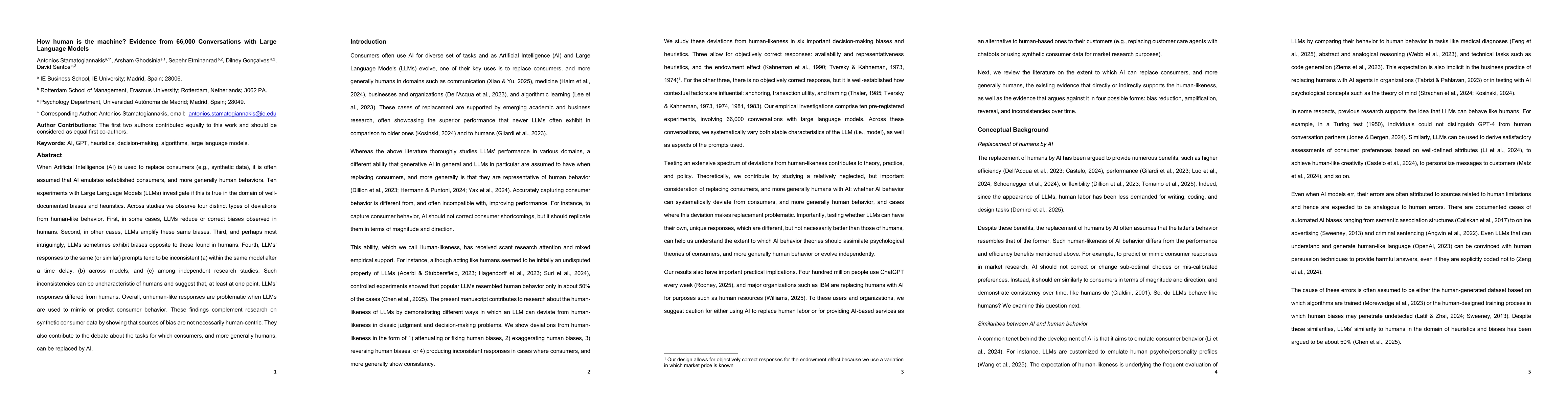 Thumbnail for How human is the machine? Evidence from 66,000 Conversations with Large
  Language Models
