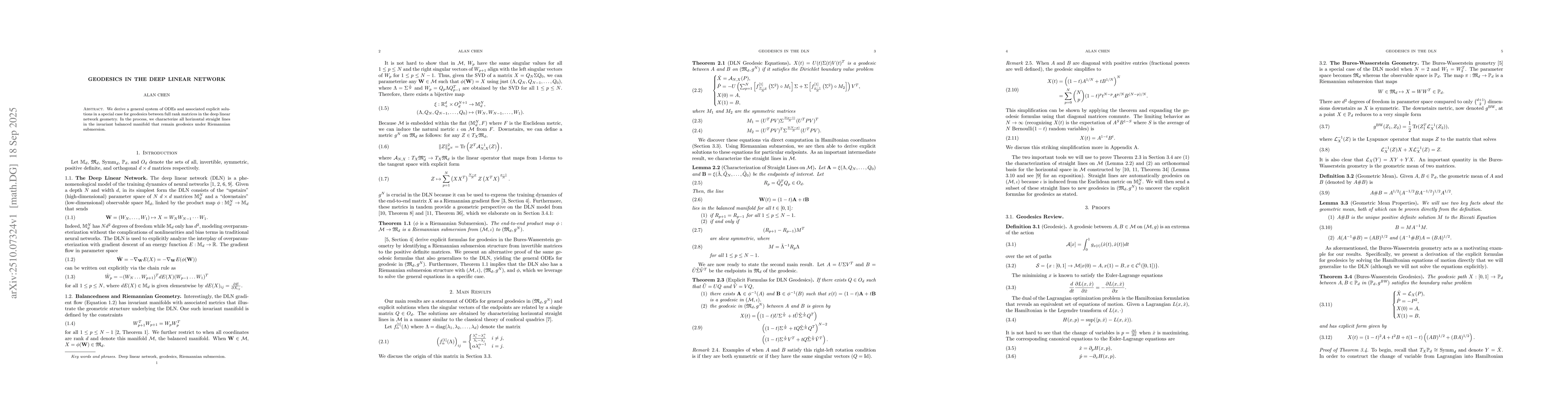 Thumbnail for Geodesics in the Deep Linear Network