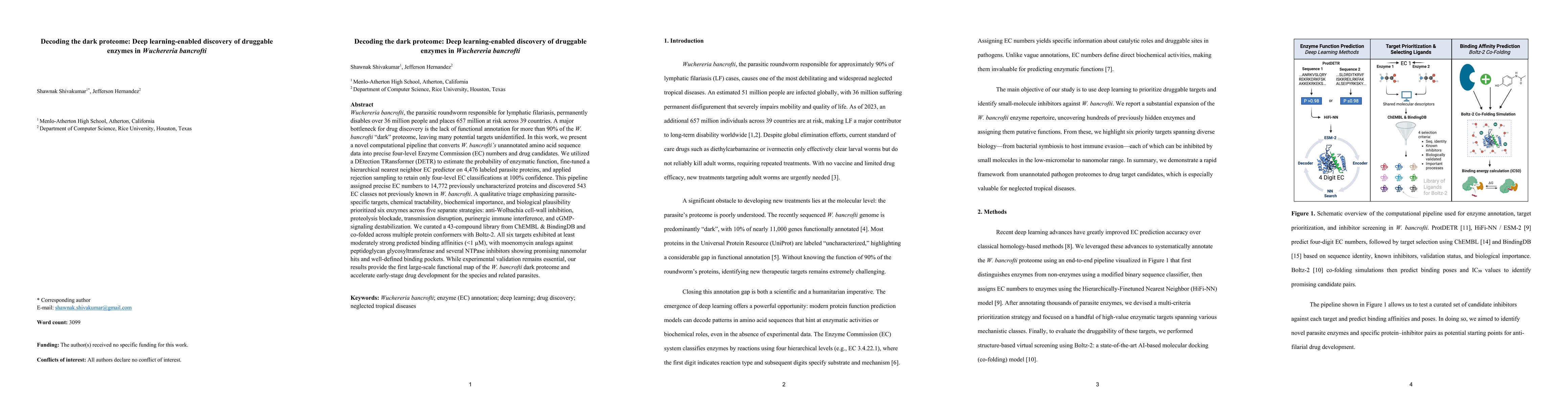 Thumbnail for Decoding the dark proteome: Deep learning-enabled discovery of druggable
  enzymes in Wuchereria bancrofti