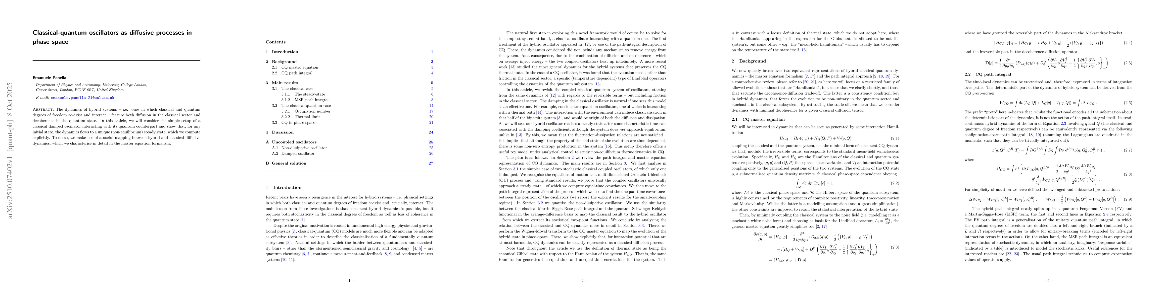 Thumbnail for Classical-quantum oscillators as diffusive processes in phase space