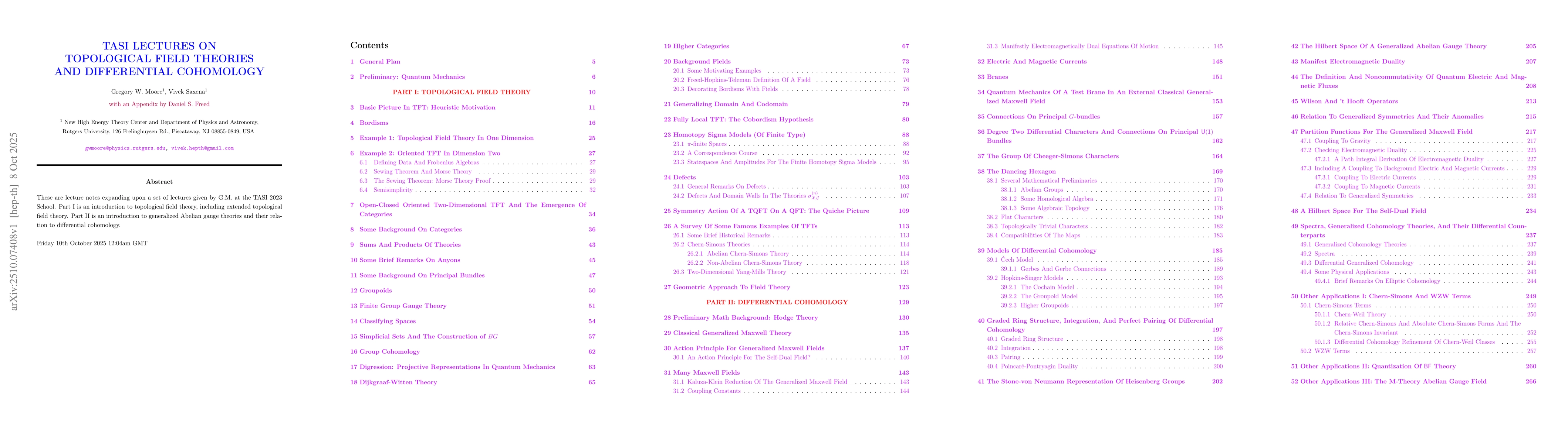 Thumbnail for TASI Lectures On Topological Field Theories And Differential Cohomology