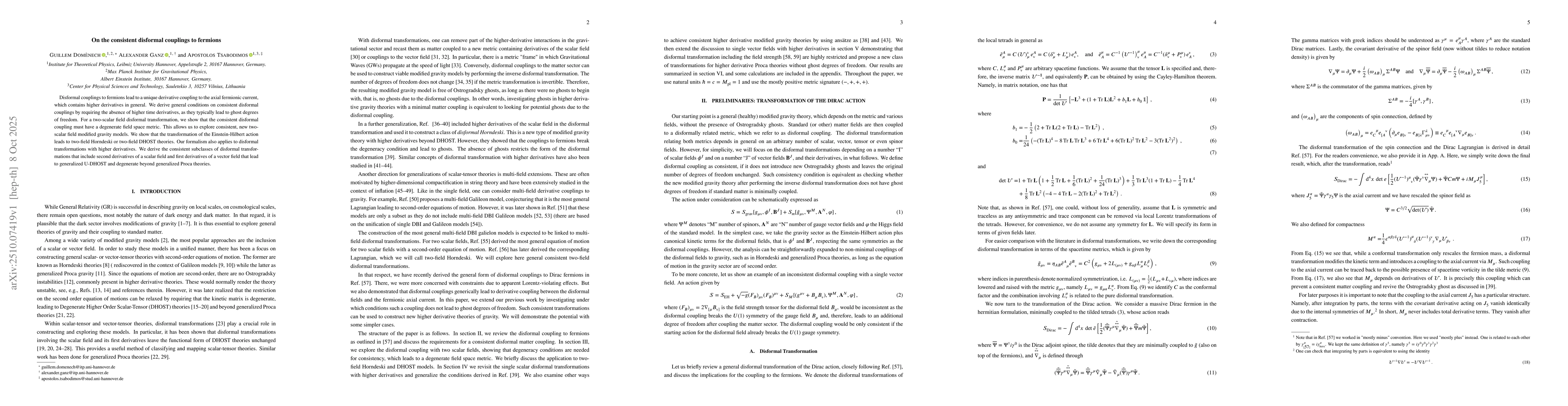 Thumbnail for On the consistent disformal couplings to fermions