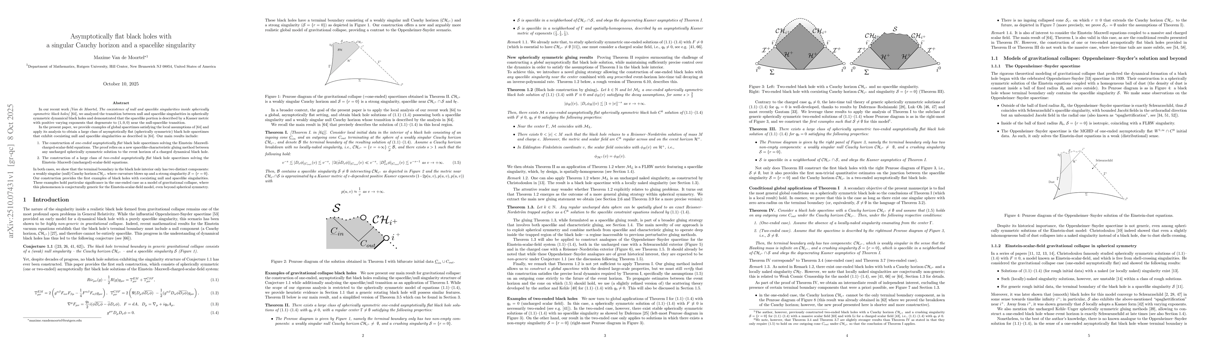 Thumbnail for Asymptotically flat black holes with a singular Cauchy horizon and a
  spacelike singularity