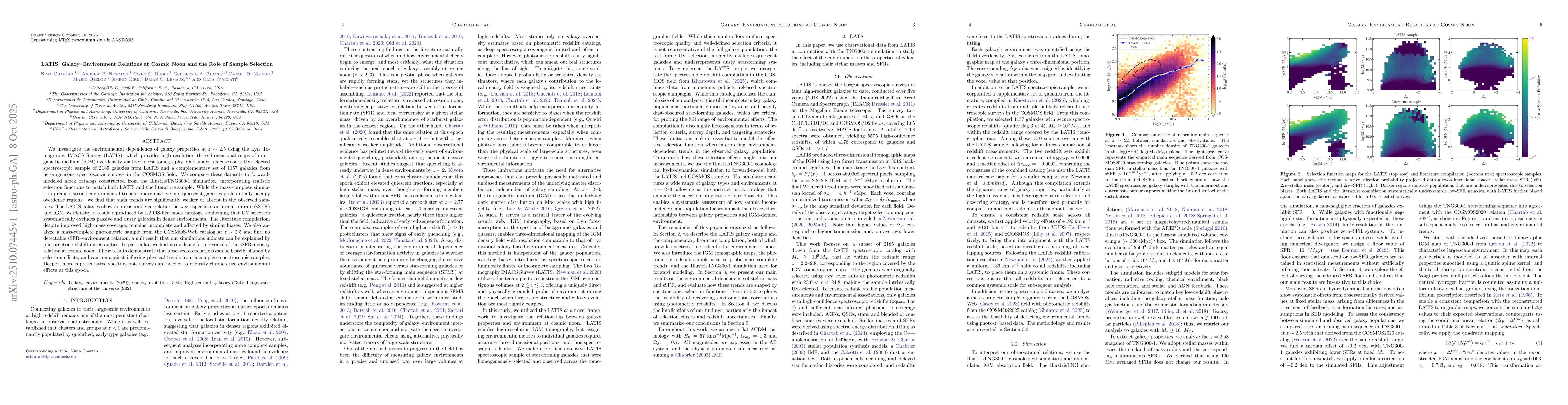 Thumbnail for LATIS: Galaxy-Environment Relations at Cosmic Noon and the Role of
  Sample Selection