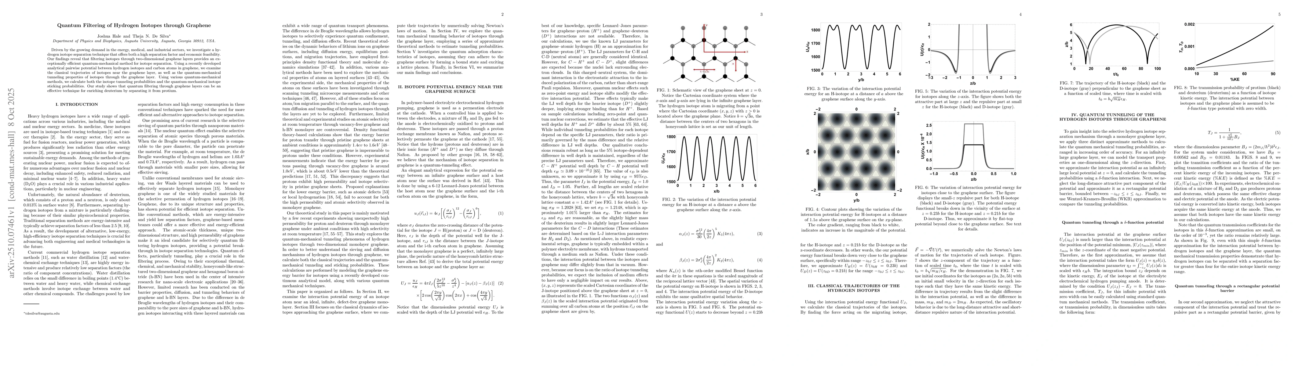 Thumbnail for Quantum Filtering of Hydrogen Isotopes through Graphene
