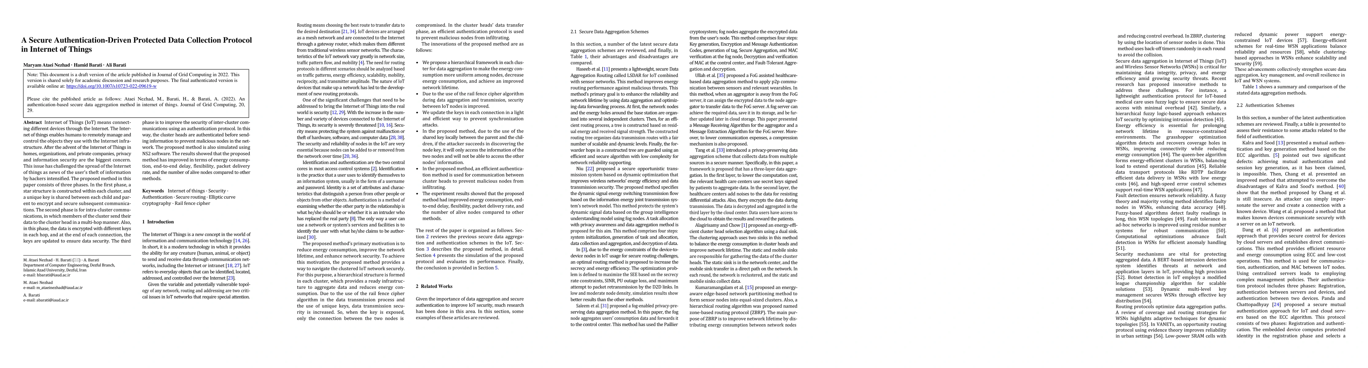 Thumbnail for A Secure Authentication-Driven Protected Data Collection Protocol in
  Internet of Things