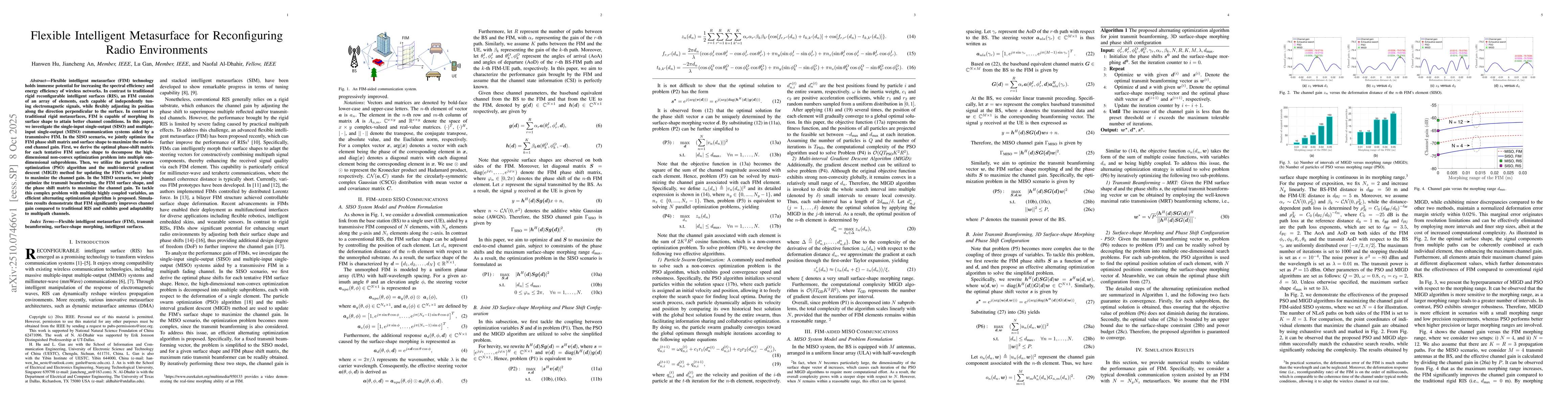 Thumbnail for Flexible Intelligent Metasurface for Reconfiguring Radio Environments