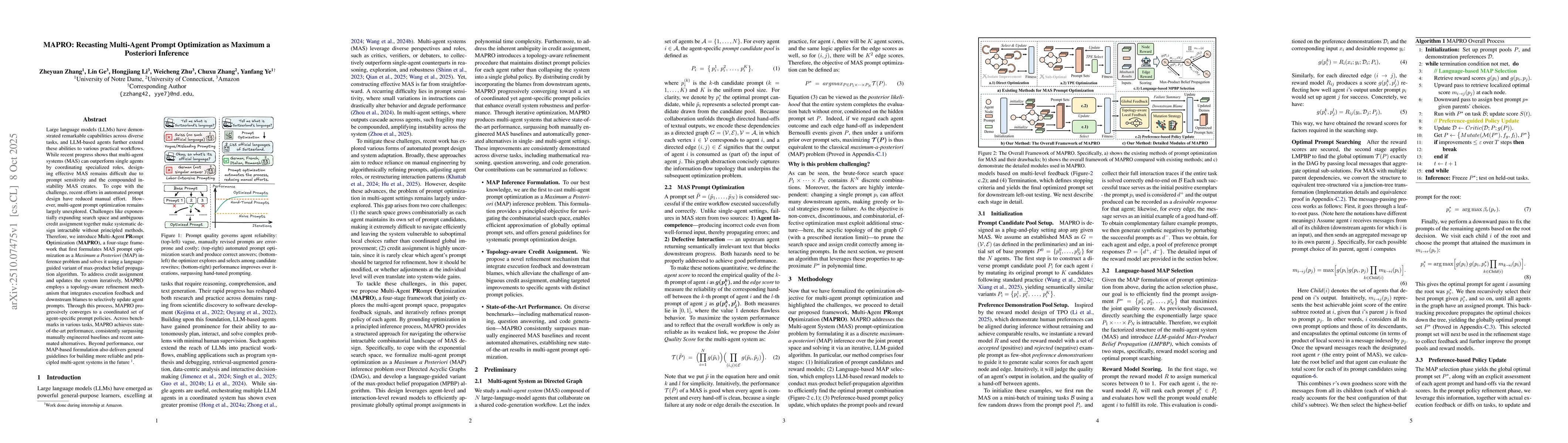 Thumbnail for MAPRO: Recasting Multi-Agent Prompt Optimization as Maximum a Posteriori
  Inference