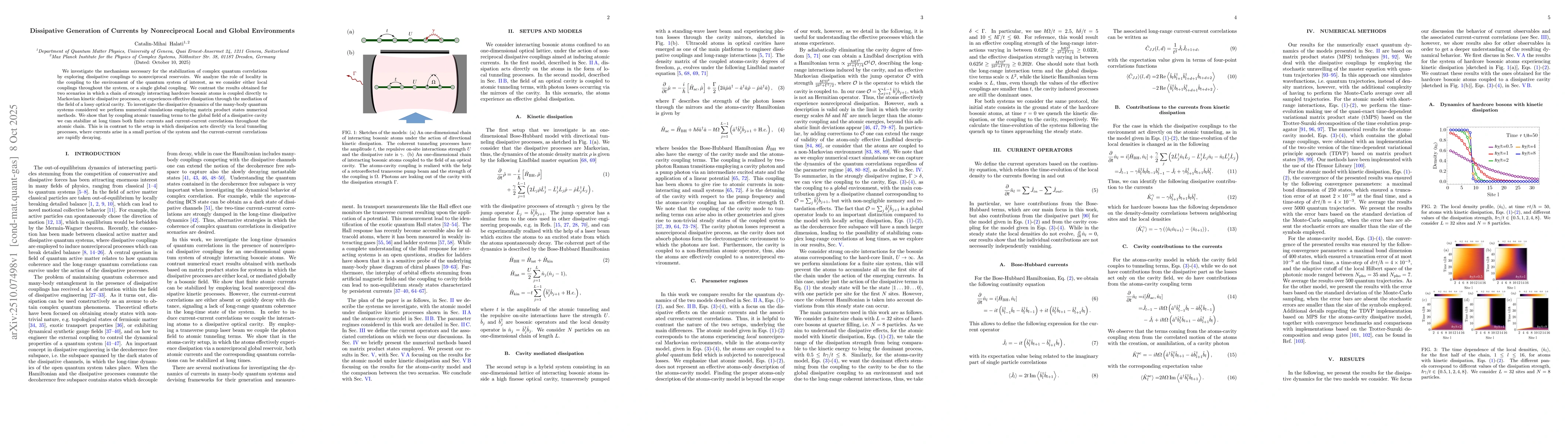 Thumbnail for Dissipative Generation of Currents by Nonreciprocal Local and Global
  Environments